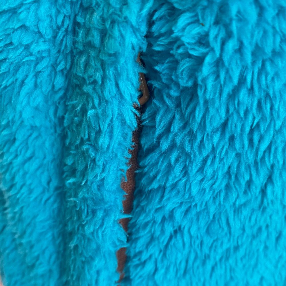 SOLD Tek Gear You've Got This Blue Contrast Brown Fleece Zip Front Jacket NWOT - Picture 4 of 15
